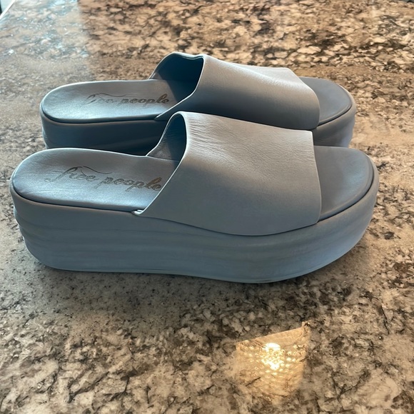 Free People Harbor Platform Sandal Indigo Blue EU 38 US 8 - Picture 5 of 9